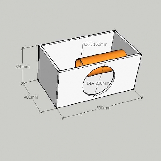 Короб для сабвуфера 12 дюймов чертеж на трубе